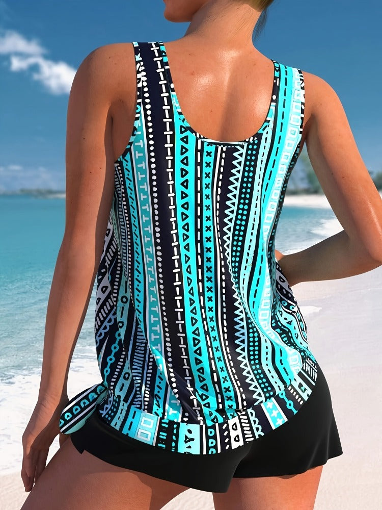 Two-Piece Tankini Swimsuit Slim Fit Boxer Shorts High-End Beachwear