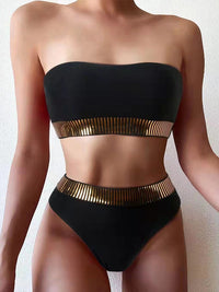 Quick-Dry High-Waist Bikini Set - Slimming Swimwear