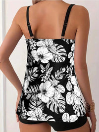 Sleeveless Floral Print Tankini Set For Women