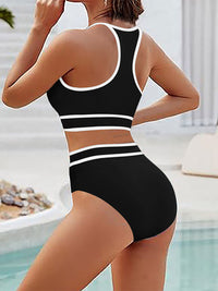 Sexy Solid Color High-Waisted Bikini Set