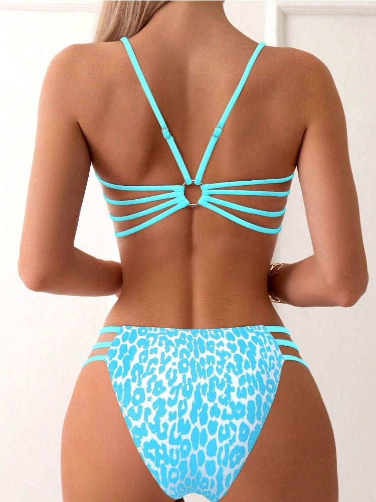 Sexy Leopard Print Two-Piece Swimsuit Bikini For Women