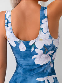 Trendy One-Piece Swimsuit With Skirt - Floral Design