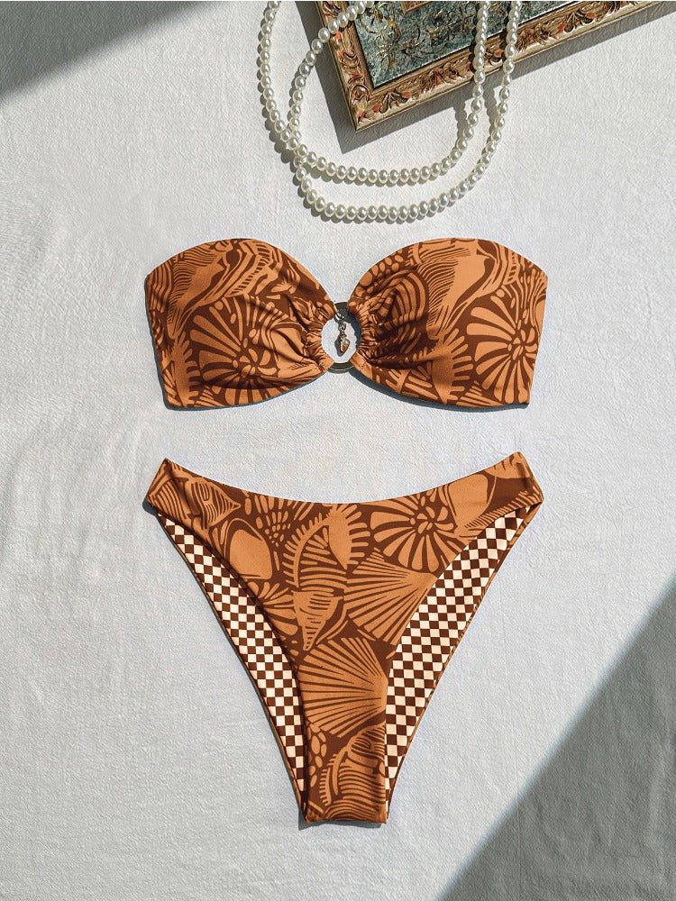 Sexy Women's Bikini Set Fashion Halter Print Swimsuit