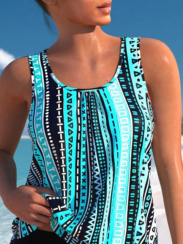 Two-Piece Tankini Swimsuit Slim Fit Boxer Shorts High-End Beachwear