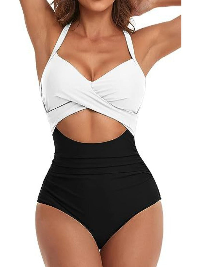 High-End Sexy High-Waisted One-Piece Swimsuit