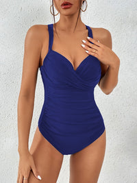 Sexy Solid Color One-Piece Swimsuit with Cut-Out Design