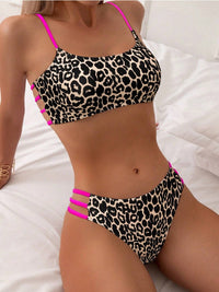Sexy Leopard Print Two-Piece Swimsuit Bikini For Women