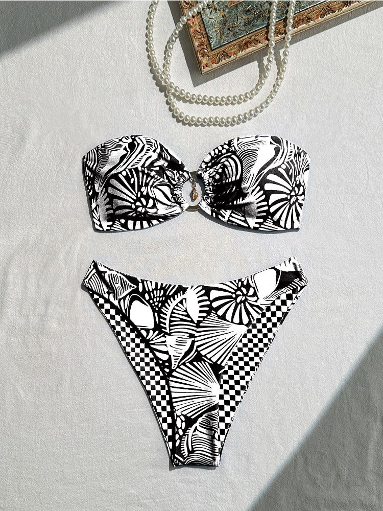 Sexy Women's Bikini Set Fashion Halter Print Swimsuit