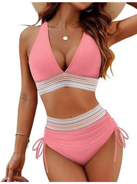 High-Waisted V-Neck Push-Up Bikini Set