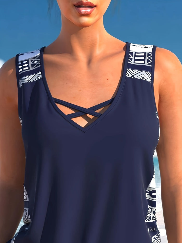 Two-Piece Swimsuit For Women Sporty Tankini Sexy Hollow High-End Bikini