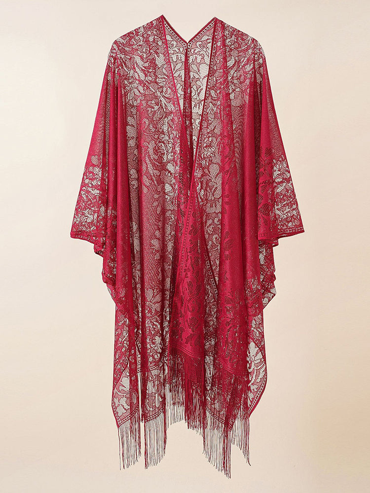 Lace Cover-Up Cardigan Sun Protection Beach Cape Bikini Cover-Up