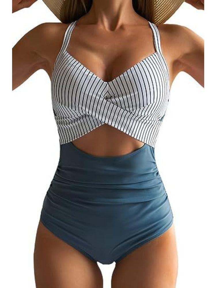 High-End Sexy High-Waisted One-Piece Swimsuit