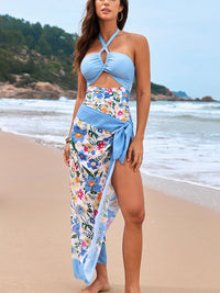 Elegant Halter One-Piece Swimsuit Swim Dresses For Women