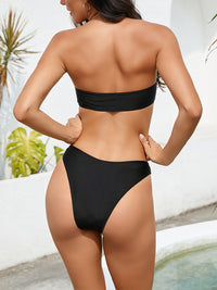 Print Striped Swimsuit Women’s Strapless Bikini Swimwear