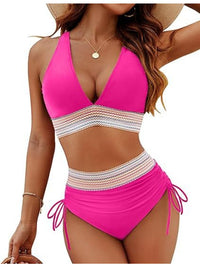 High-Waisted V-Neck Push-Up Bikini Set