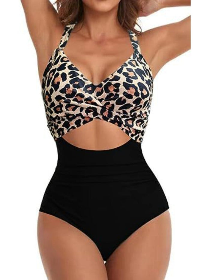 High-End Sexy High-Waisted One-Piece Swimsuit