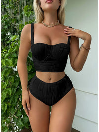 Special Fabric High-Waisted Two-Piece Swimsuit Sexy Bikini
