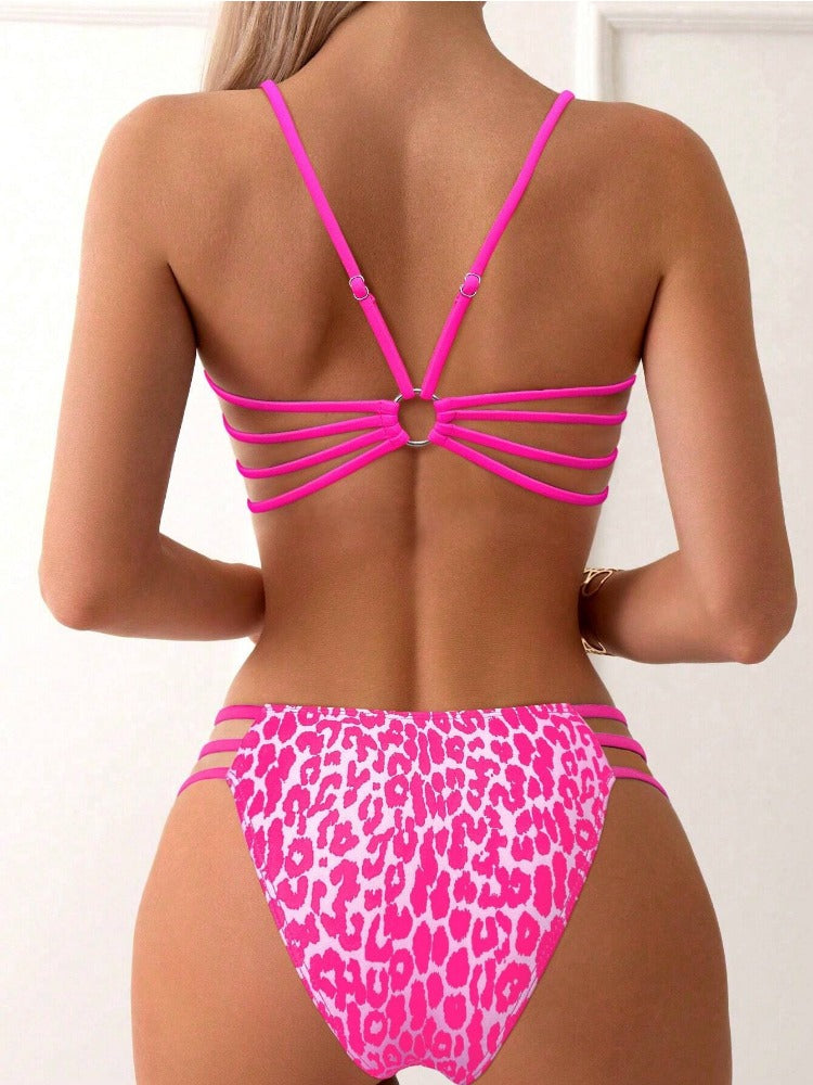 Sexy Leopard Print Two-Piece Swimsuit Bikini For Women
